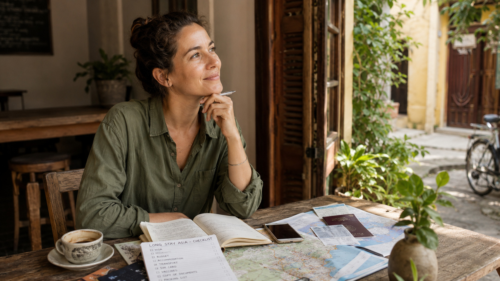 Préparer un long séjour en Asie avec carnet, carte et plan de départ